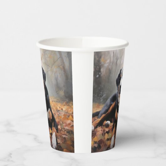 Grote Zwitserse berg in de herfst bladeren Herfst Papieren Bekers (Links)