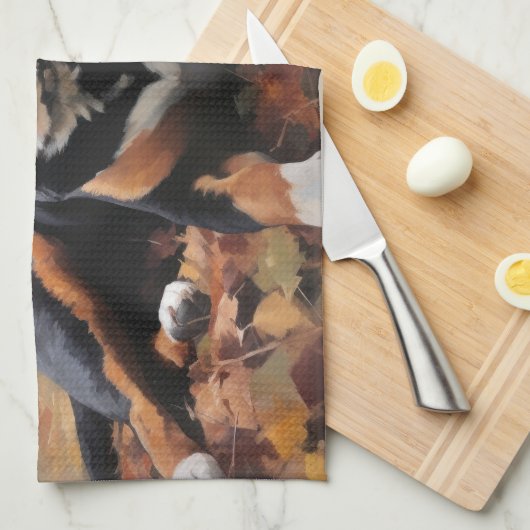 Grote Zwitserse berg in de herfst bladeren Herfst Theedoek (Quarter Fold)