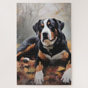 Grote Zwitserse Berg in herfstbladeren vallen Legpuzzel