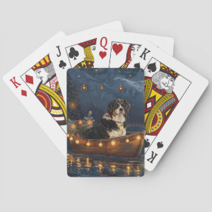 Grote Zwitserse berg Kerstmis feestelijke reis Pokerkaarten