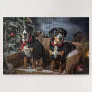 Grote Zwitserse Berg Sneeuw Sleebaan Kerstmis Legpuzzel