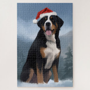 Grote Zwitserse Berghond in Sneeuw Kerstmis Legpuzzel