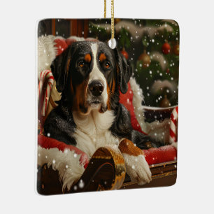 Grote Zwitserse Berghond Kerst Misverkiezing Keramisch Ornament
