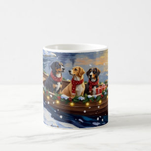 Grote Zwitserse Berghond Kerstboot Vakantie Koffiemok