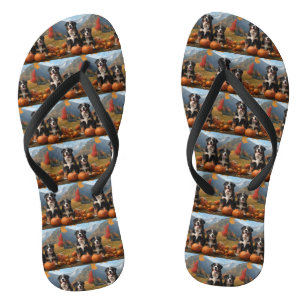 Grote Zwitserse Bergpup Herfstvreugde Pompoen Teenslippers