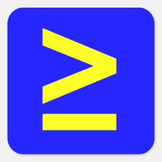 Groter dan of Gelijk Vierkante Sticker