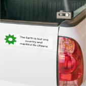 Grotere groene bahai ster, De aarde is maar één c. Bumpersticker (Op Truck)