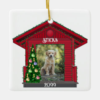 Grotere puppy rechthoekig uploaden Foto-dog Keramisch Ornament