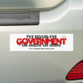 Grotere regering, kleinere burger bumpersticker (Op auto)