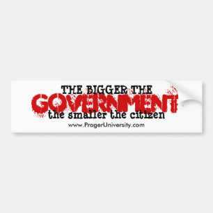 Grotere regering, kleinere burger bumpersticker