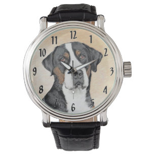 Grotere Zwitserse berghondschilderkunst - Oorspron Horloge