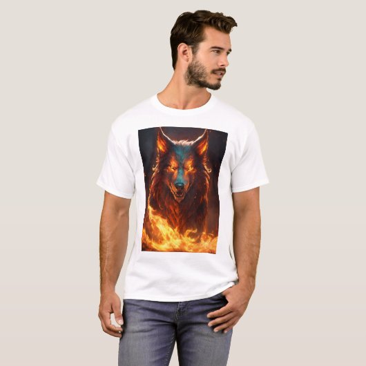 Grotesk Demonic Wolf T-shirt ontwerp (Voorkant volledig)