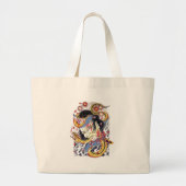 Grotesk- en slangenontwerp Tattoo Grote Tote Bag (Voorkant)