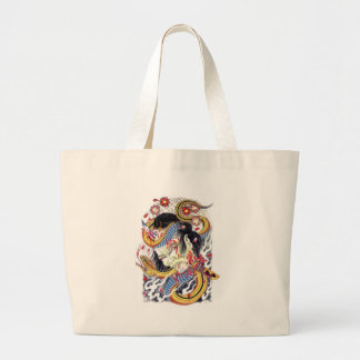 Grotesk- en slangenontwerp Tattoo Grote Tote Bag