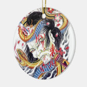 Grotesk- en slangenontwerp Tattoo Keramisch Ornament (Links)