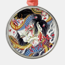 Grotesk- en slangenontwerp Tattoo Metalen Ornament