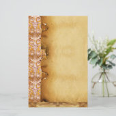 GROTESK GEZICHT MET GOUD WIT BLOEMPERKAMENT BRIEFPAPIER (Staand voorkant)