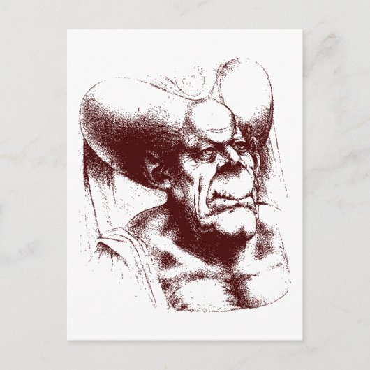 groteske vrouw briefkaart (Voorkant)