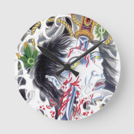 Grotesque Head en Sword Ronde Klok