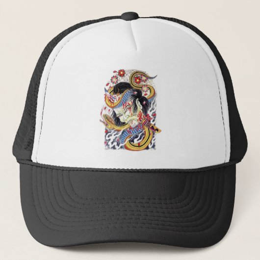 Grotesque Snake tattoo Design Trucker Pet (Voorkant)