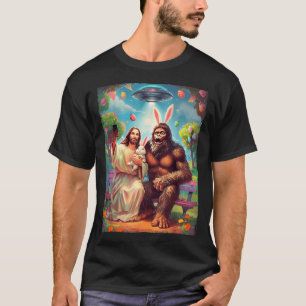 Grotevoet konijn grappig paas jesus sasquatch self t-shirt