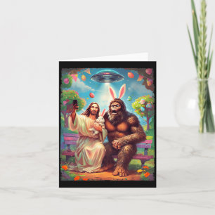 Grotevoet konijn grappig paasjesus sasquatch selfi kaart