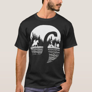 Grotevoet Loch Ness Monster Grappige Sasquatch Rij T-shirt
