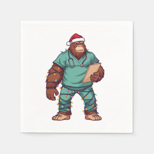 Grotevoet Sasquatch Verpleegster Kerst Gezondheids Servet