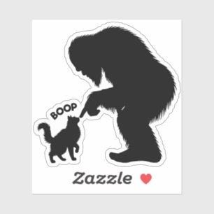 Grotevoet Speelse Langharige Kat Boop Sticker