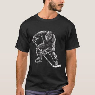 Grotevoet speelt ijshockey speler Funny Sasquatch T-shirt