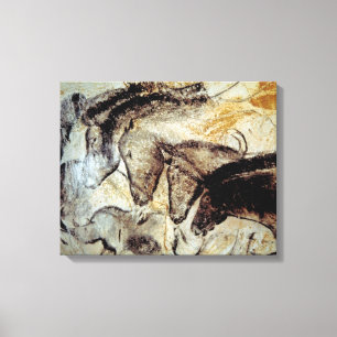 Grotschildering van paarden op doek canvas afdruk