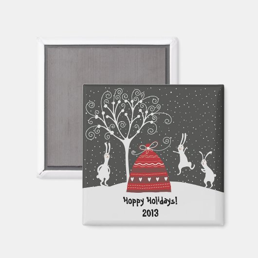 Grotte d'hiver Hoppy Holiday Magnet (Recto/Verso)