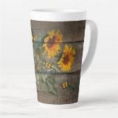 Grotte rustique Tournesol Latte Mug (Angle droit)