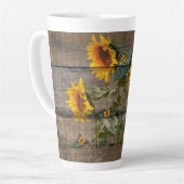 Grotte rustique Tournesol Latte Mug (Angle gauche)