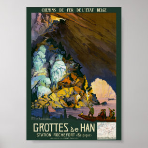 Grottes de Han Affiche Vintage 1922