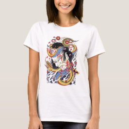 Grotuske slang tattoo ontwerp t-shirt