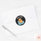 Grouch Aardappel Grappig Veggie Puns Donker BG Ronde Sticker (Envelop)
