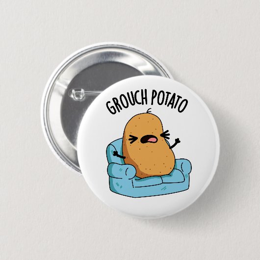 Grouch Aardappel Grappige Veggie Puns Ronde Button 5,7 Cm (Voorkant /achterkant)
