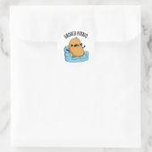Grouch Aardappel Grappige Veggie Puns Ronde Sticker (Tas)