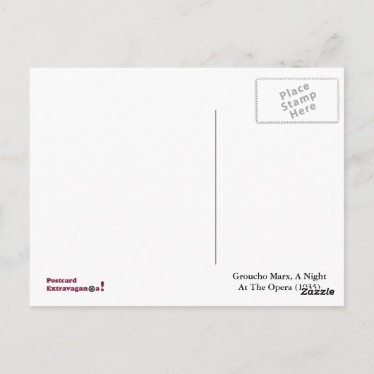 Groucho Marx Brothers Nuit à l'Opéra Carte postale (Dos)
