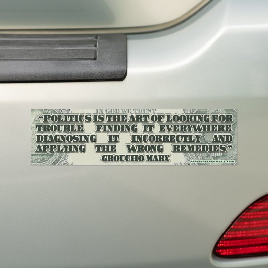 Groucho Marx over politiek Bumpersticker (Op auto)