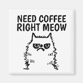 GROUCHY COFFEE CAT-MAGNETS MAGNEET (Voorkant)