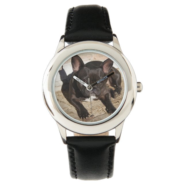 Grouchy French Bulldog Horloge (Voorkant)