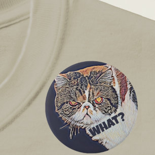 Grouchy Grumpy Cat Grappig Wat? Ronde Button 7,6 Cm