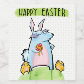 Grouchy Rabbit Étiquette de bouteille de vin de Pâ (Étiquettes simples)