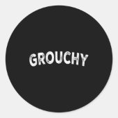 Grouchy ronde sticker (Voorkant)