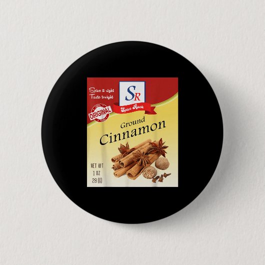 Ground Cinnamon Sce Condiment Costume Holiday Sce Ronde Button 5,7 Cm (Voorkant)