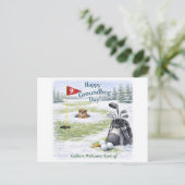 Ground hog day for Golfer Feestdagenkaart (Staand voorkant)