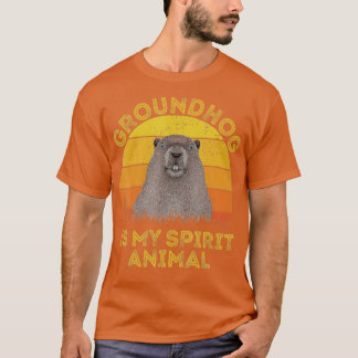Ground Hog Is My Spirit Animal Retro Groundhog Day T-shirt