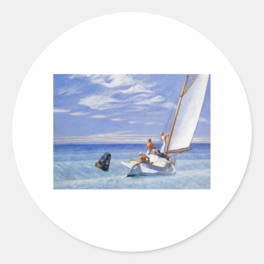 Ground Swell Hopper - Edward Hopper Ronde Sticker (Voorkant)